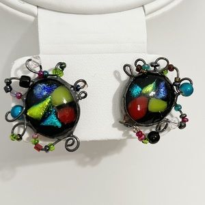 Art Deco beaded earring
